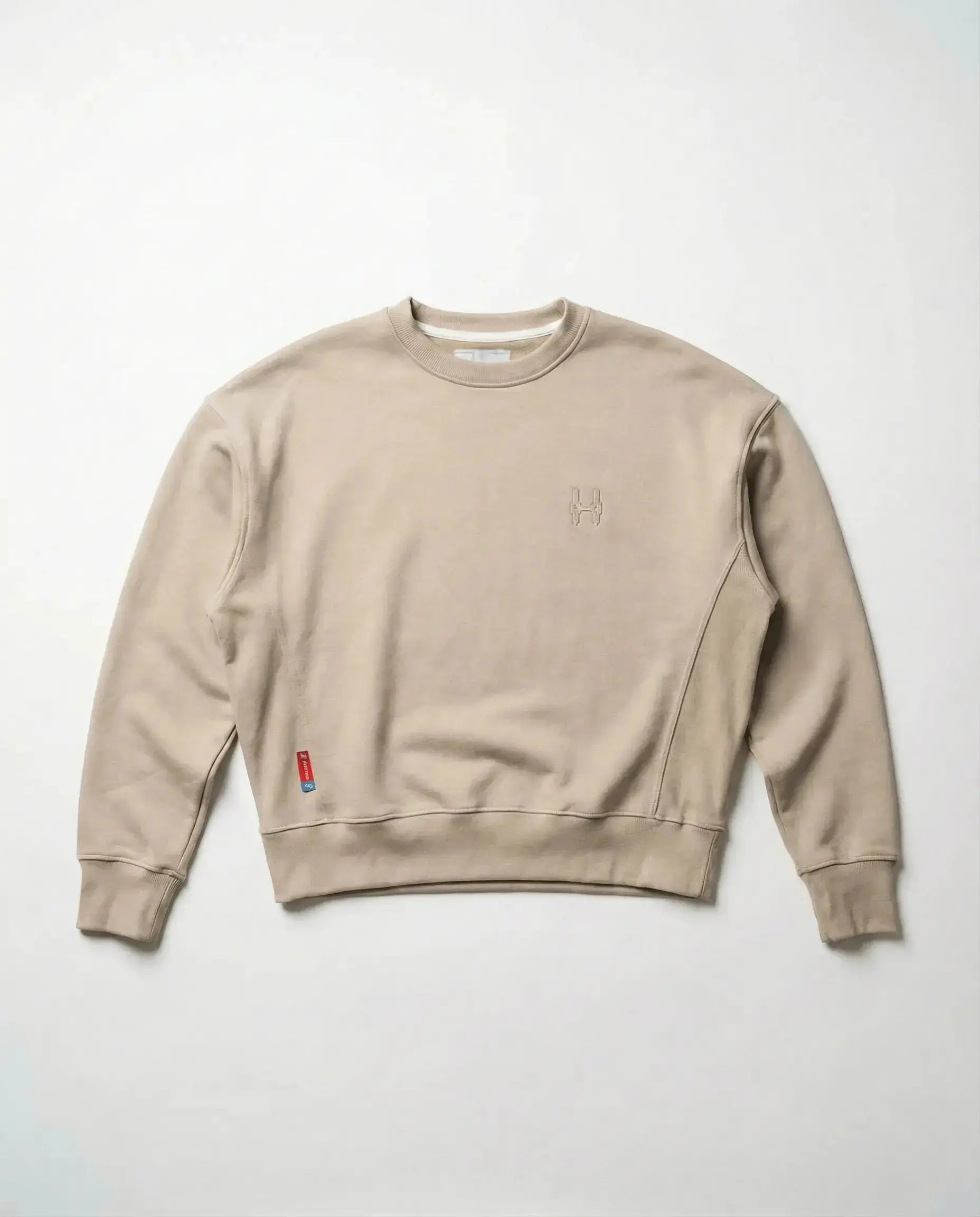 Cropped Sweatshirt 343 - Crewneck Beige Batohiro