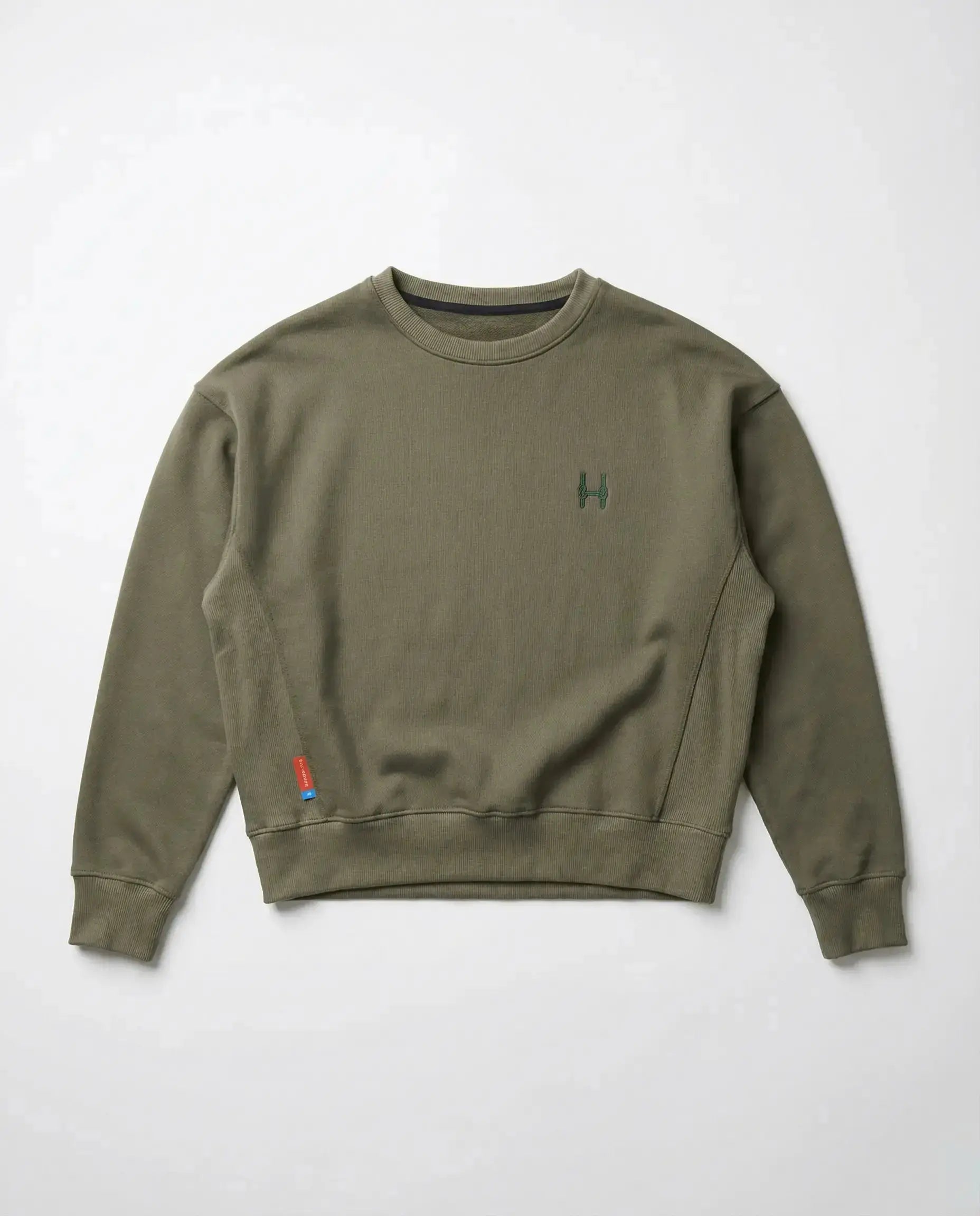 Kurz geschnittenes Sweatshirt 343 – Rundhalsausschnitt, Grün Batohiro