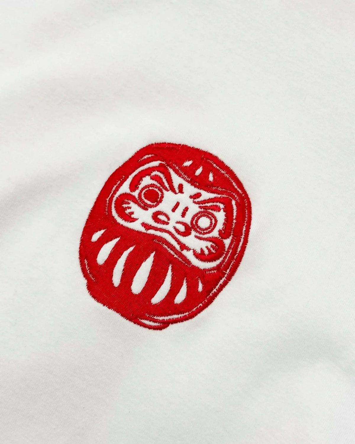 Daruma – Weißes, verkürztes Oversize-T-Shirt Batohiro