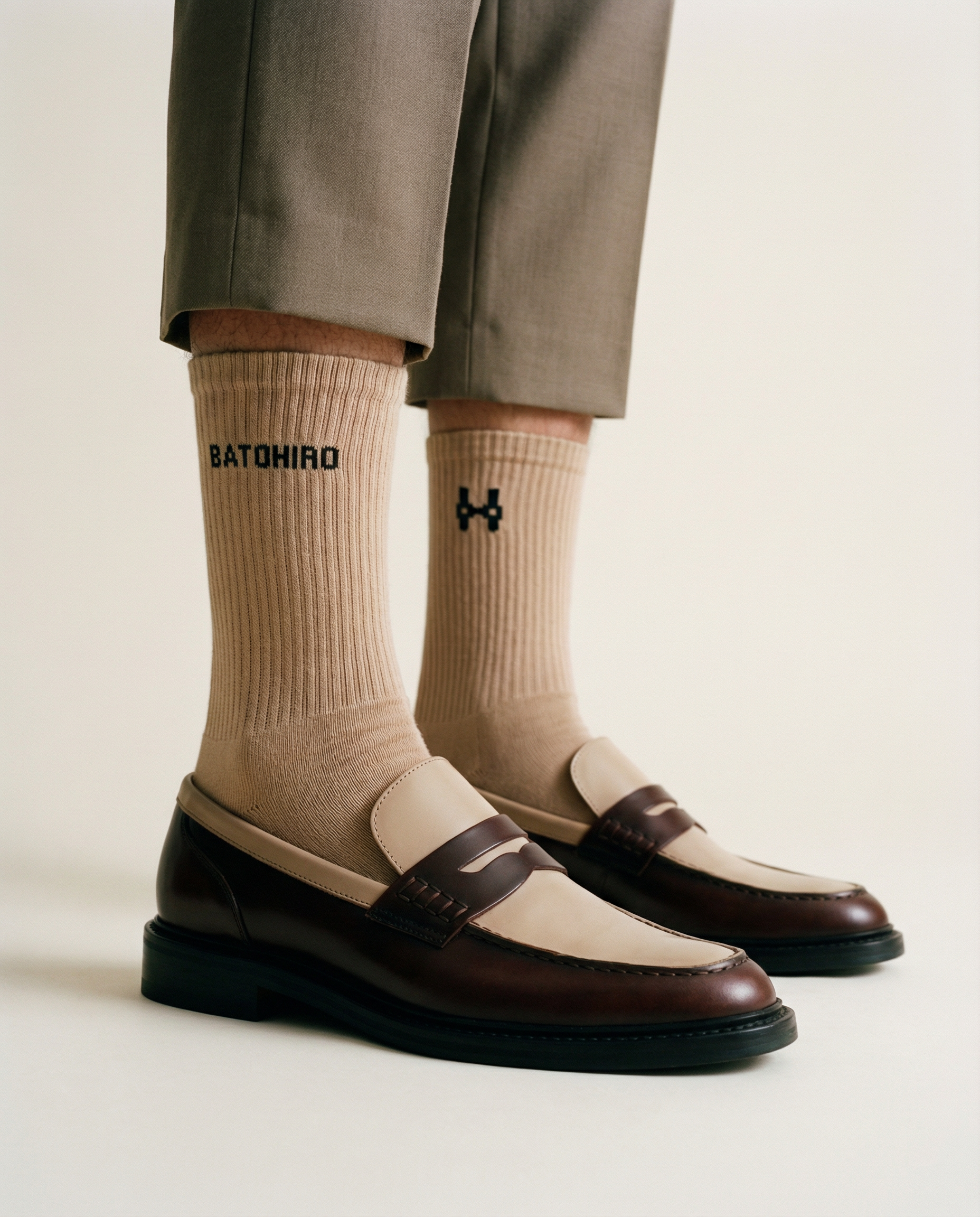 Batohiro Crew Socken - Beige