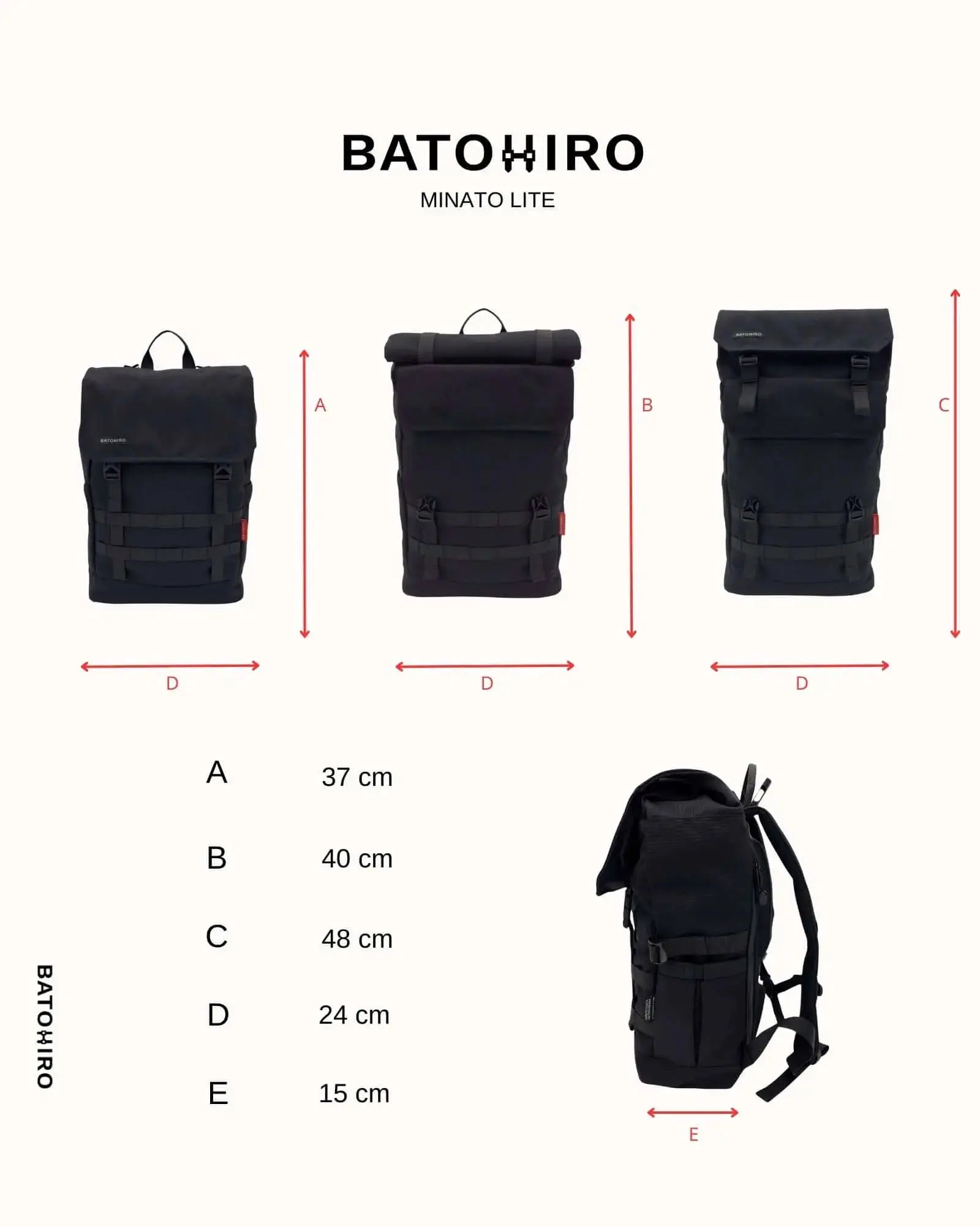 Minato Lite - Dark Black Batohiro