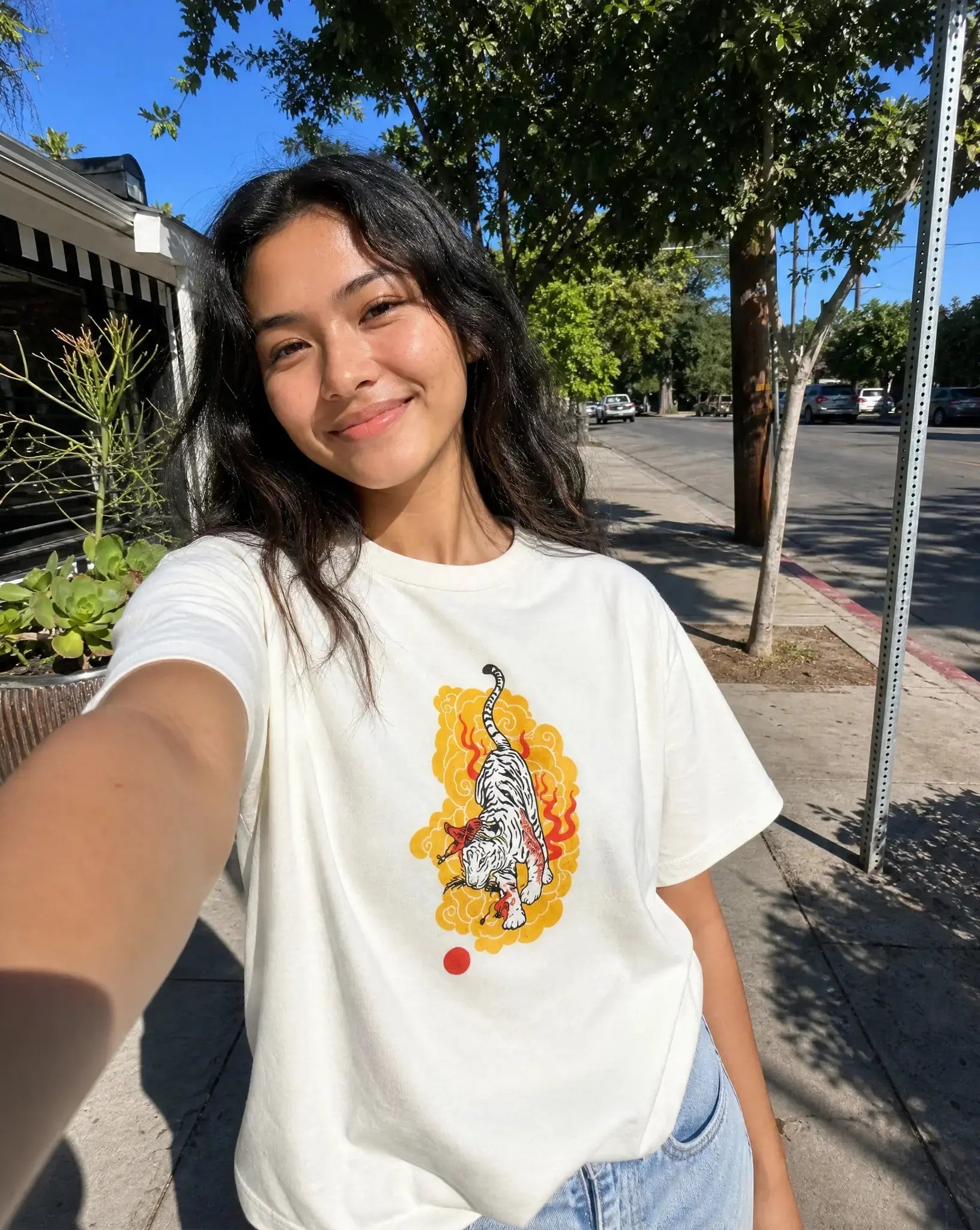 White Tiger - Offwhite Oversized Tee Batohiro