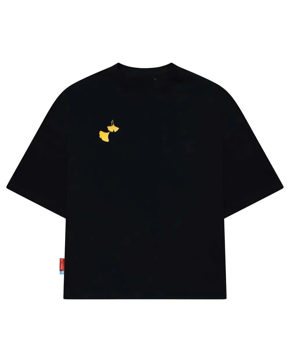 Ginko Cat Tee - Black Cropped Oversized Batohiro