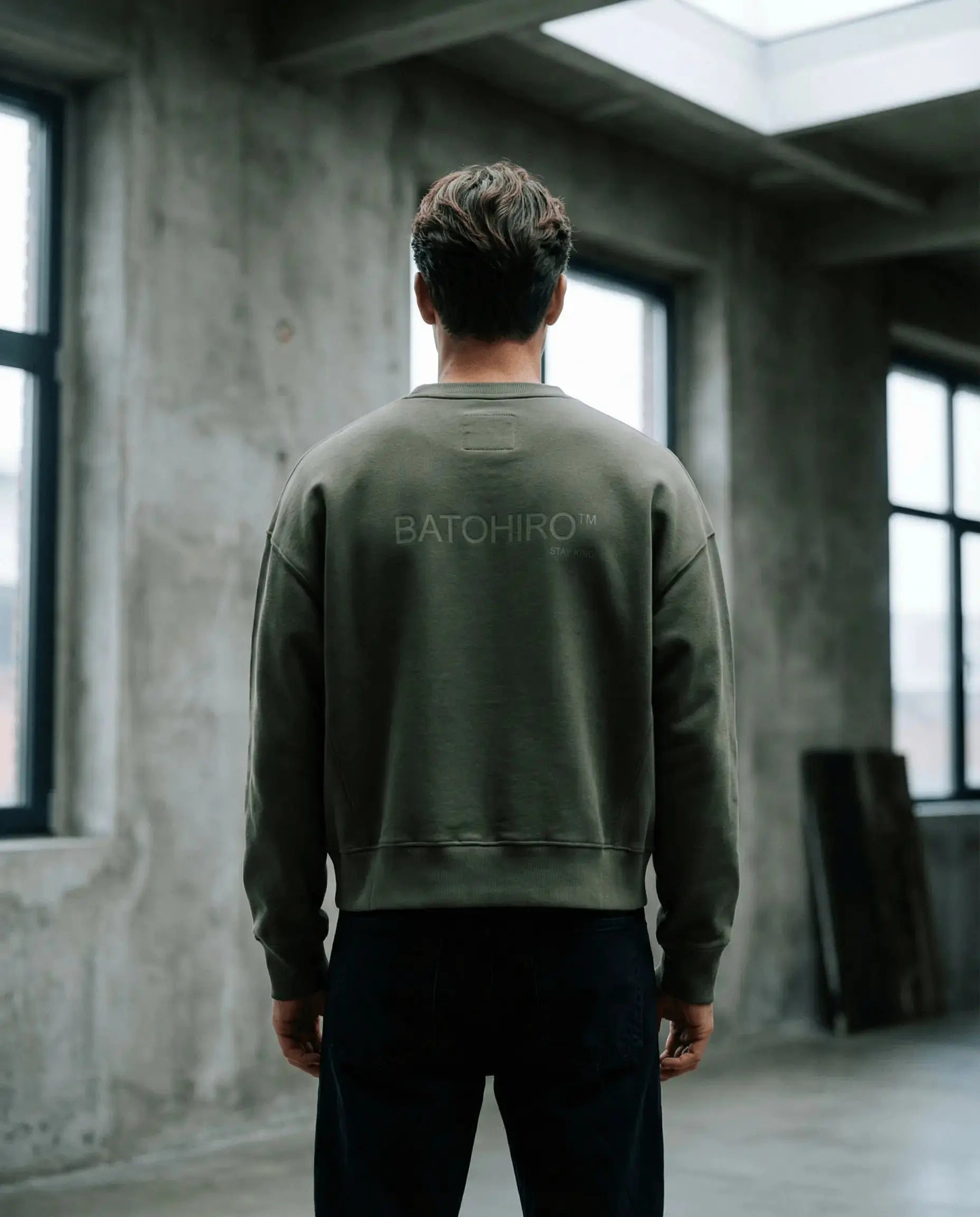 Cropped Mikina 343 - Crewneck Green Batohiro