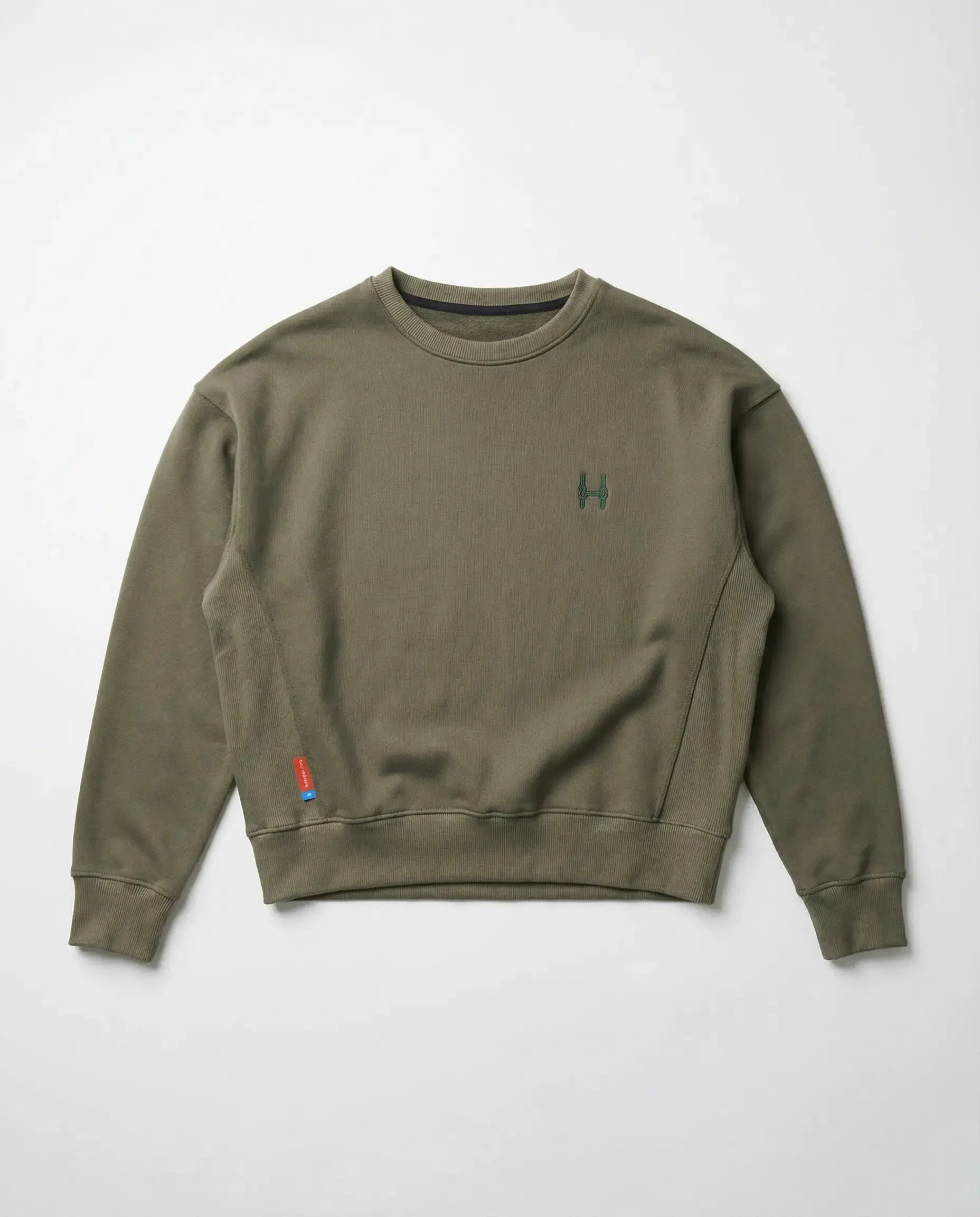 Kurz geschnittenes Sweatshirt 343 – Rundhalsausschnitt, Grün Batohiro