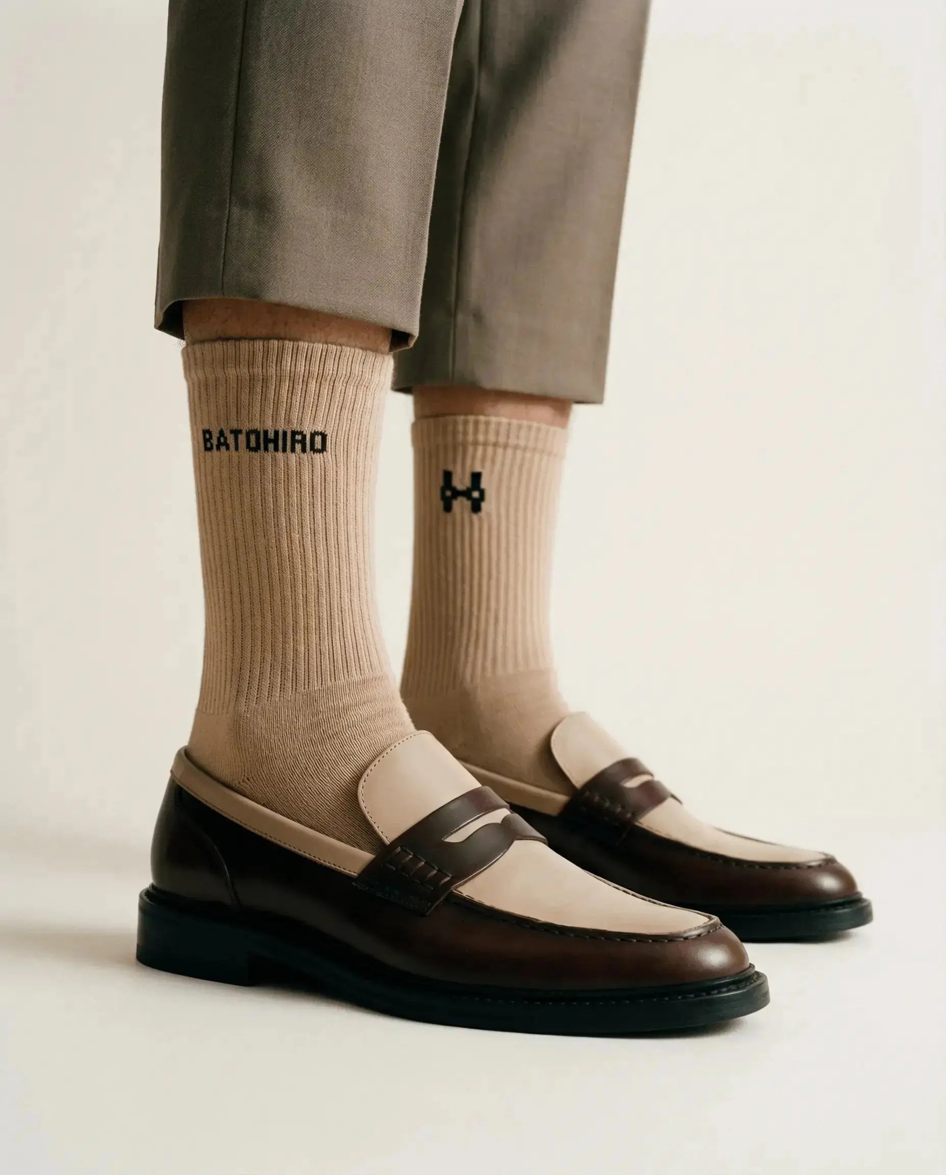 Batohiro Crew-Socken – Beige Batohiro