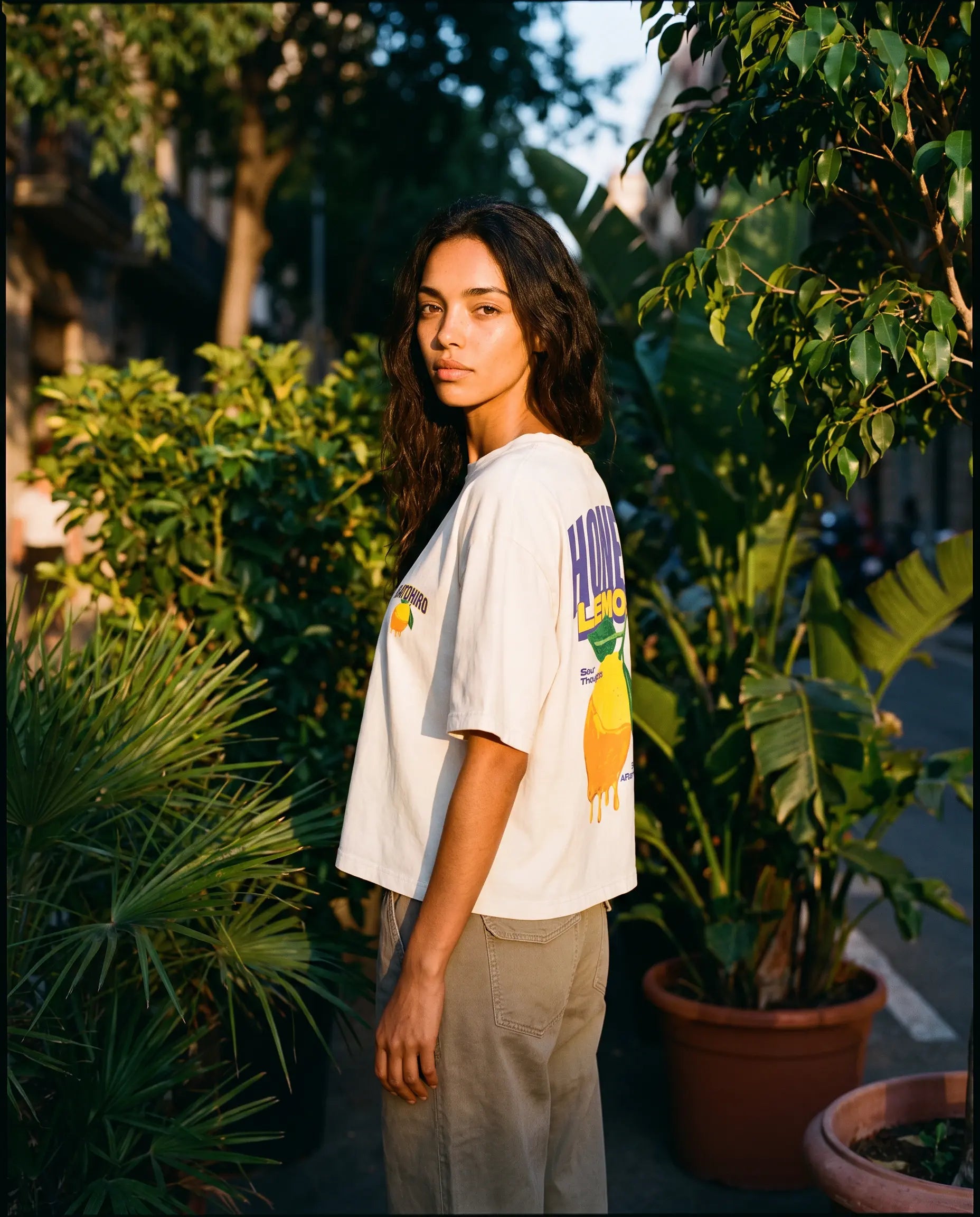 Ginko Cat Tee - Black Cropped Oversized