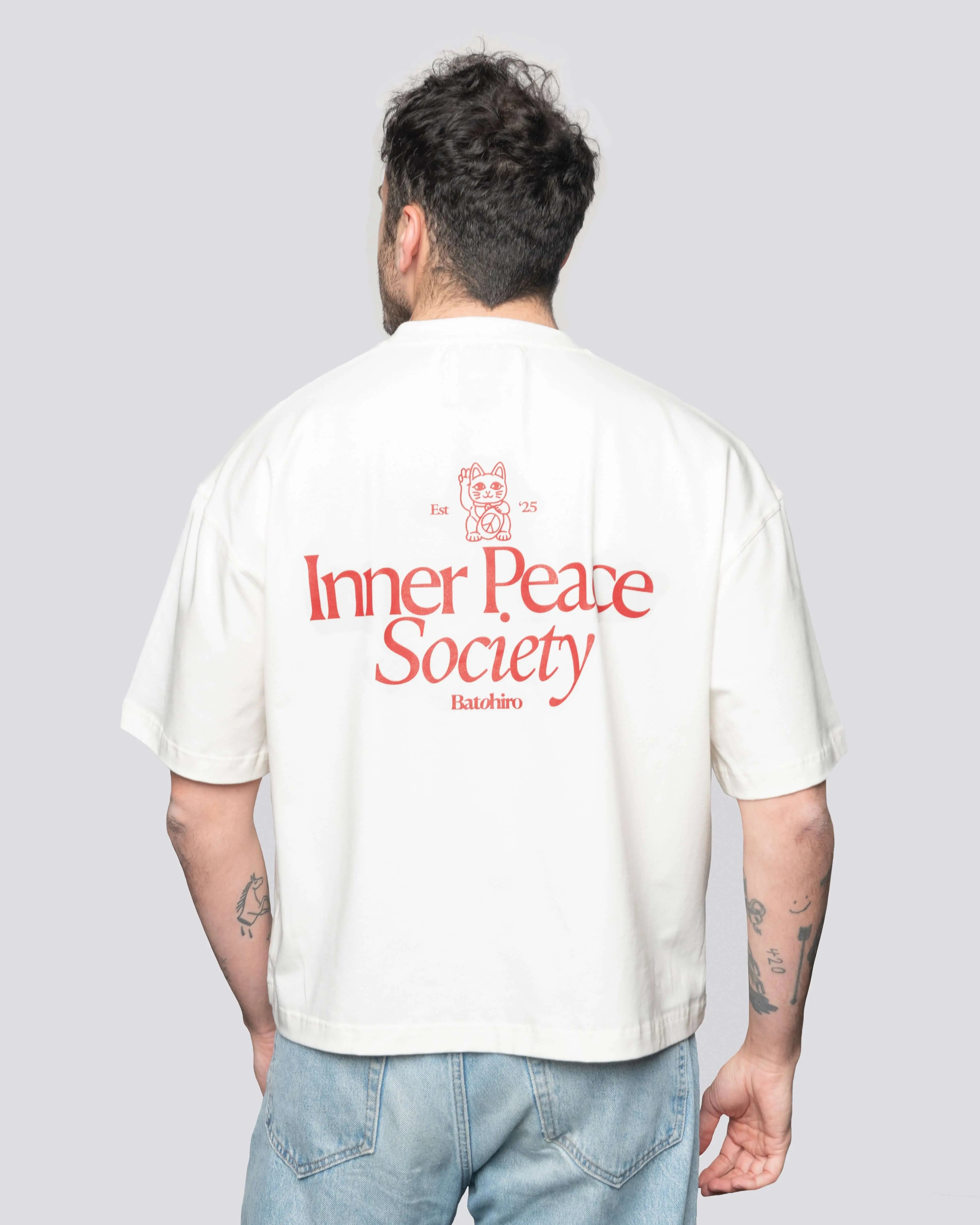 Inner Peace Society - Cropped Oversized Tee Batohiro