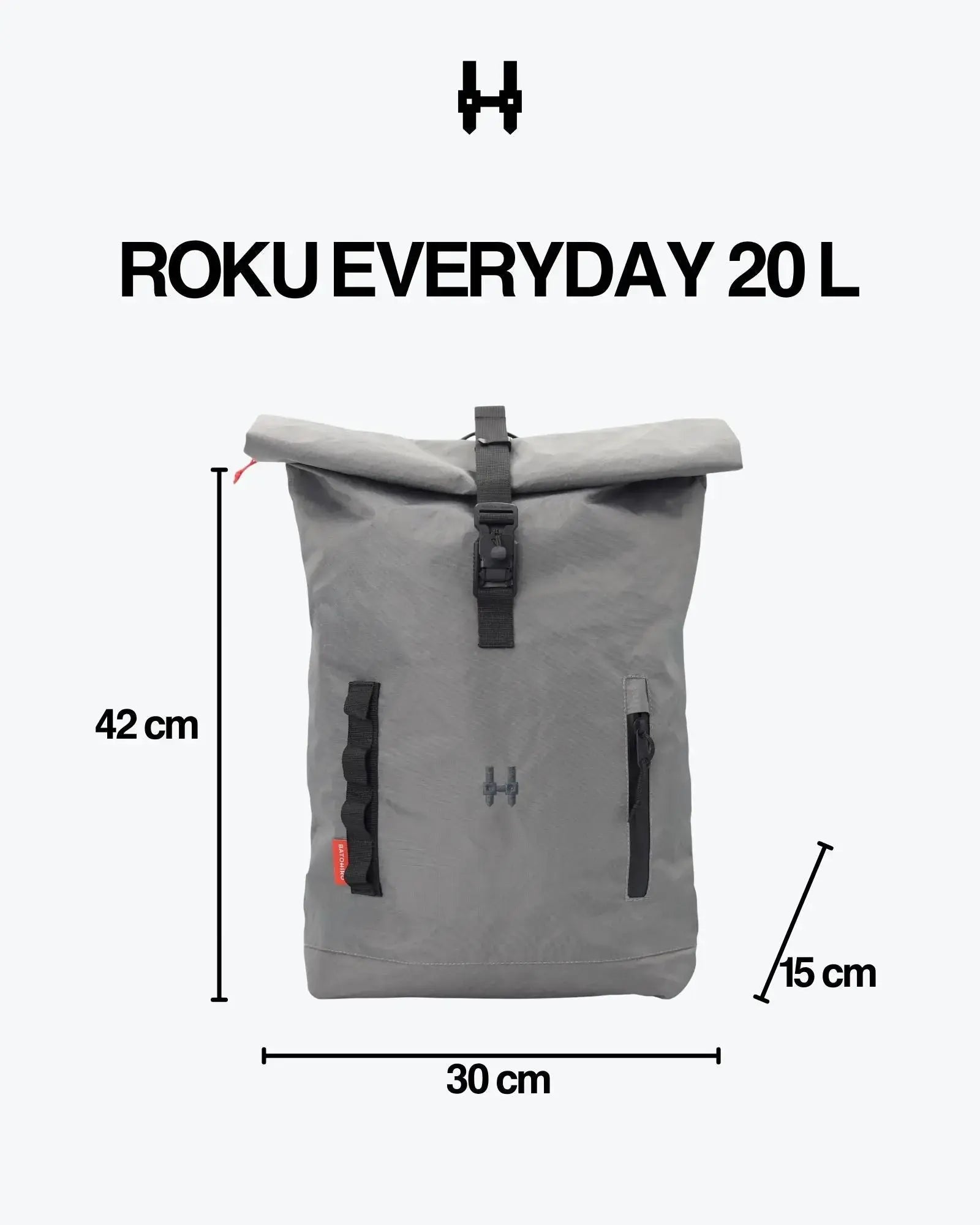 Roku Everyday 20L - Steel Grey Batohiro
